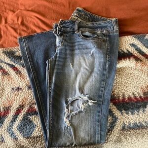 American Eagle Distressed Blue Women's Artist Jeans Sz 10